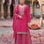 palazzo suit for women chinon embroidered pink