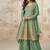 traditional peplum style pista green heavy embroidered salwar kameez for women