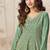 traditional peplum style pista green heavy embroidered salwar kameez for women