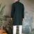 Green pure viscose mirror work on self zari weaving kurta