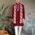 Red pure viscose mirror work on self zari weaving kurta
