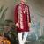 Red pure viscose mirror work on self zari weaving kurta