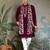 Maroon pure viscose mirror work on self zari weaving kurta