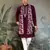 Maroon pure viscose mirror work on self zari weaving kurta