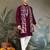 Maroon pure viscose mirror work on self zari weaving kurta