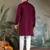 Maroon pure viscose mirror work on self zari weaving kurta