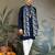 Navy blue pure viscose mirror work on self zari weaving kurta