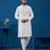 White viscose silk real mirror with threads work kurta-pant