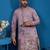 Dusty pink viscose silk threads & sequence embroidered work kurta