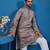 Grey viscose silk threads & sequence embroidered work kurta