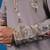 Grey viscose silk threads & sequence embroidered work kurta