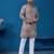 Grey viscose silk threads & sequence embroidered work kurta