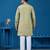 Pista green viscose silk threads & sequence embroidered work kurta