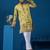 Yellow viscose silk threads & sequence embroidered work kurta
