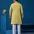Yellow viscose silk threads & sequence embroidered work kurta