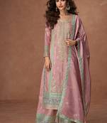 heavy embroidery worked pink long salwar suit set for women wedding wear-Full Stitched free size