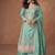 heavy embroidery worked light blue long salwar suit set for women wedding wear-Full Stitched free size