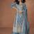 heavy embroidery worked baby blue long salwar suit set for women wedding wear