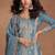 heavy embroidery worked baby blue long salwar suit set for women wedding wear