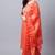 Orange pure cambric cotton jaipuri printed & embroidered kurta & pant with dupatta