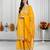 Yellow pure cotton lurex embroidered kurta & sharara with dupatta