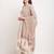 White & pink pure cambric cotton printed kurta & pant with dupatta