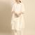 Off white pure cambric cotton embroidered kurta & pant with dupatta