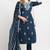Navy blue pure cambric cotton embroidered kurta & pant with dupatta