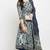 Blue pure cambric cotton printed kurta & pant with dupatta