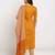 Orange pure cambric cotton embroidered kurta & pant with dupatta