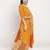 Orange pure cambric cotton embroidered kurta & pant with dupatta