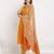 Orange pure cambric cotton embroidered kurta & pant with dupatta