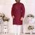 maroon  color silk blend couple combo men's kurta & pajama & women saree set