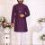 purple  color silk blend couple combo men's kurta & pajama & women saree set