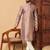 Mauve zari woven jacquard band collar kurta pajama