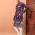 Purple heavy silk thread & zari embroidered band collar kurta pajama