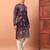 Purple heavy silk thread & zari embroidered band collar kurta pajama
