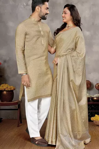Couple combo men's kurta & pajama & women saree set