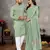 light green  color silk blend couple combo men's kurta & pajama & women saree set
