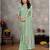 light green  color silk blend couple combo men's kurta & pajama & women saree set