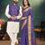 Voilet color jacquard weaving silk  couple combo men's kurta & pajama koti & women saree set