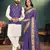 Voilet color jacquard weaving silk  couple combo men's kurta & pajama koti & women saree set