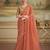 rust orange gold georgette saree with tussar silk blend blouse 