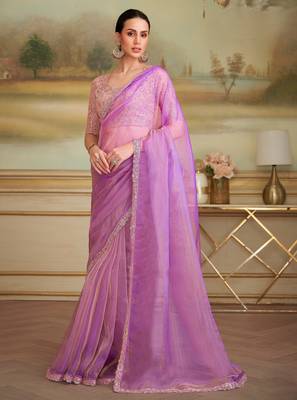 tissue georgette silk blend saree with tussar silk blend blouse  1