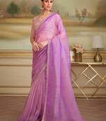 tissue georgette silk blend saree with tussar silk blend blouse 