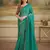 green gold georgette saree with tussar silk blend blouse