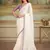 white sparkle georgette saree with tussar silk blend blouse 