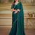 bottle green twilight georgette saree with tussar silk blend blouse 