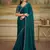 bottle green twilight georgette saree with tussar silk blend blouse 