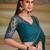 bottle green twilight georgette saree with tussar silk blend blouse 